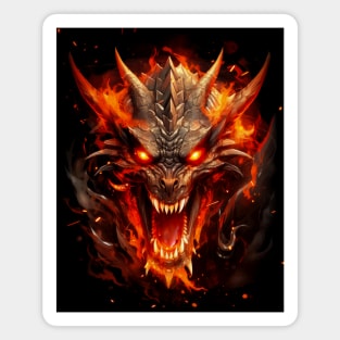 Infernal RPG Fantasy Fire Dragon Magnet